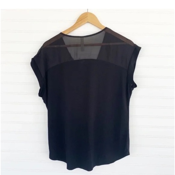 PerSeption Concept Black Semi Sheer Studded Shirt Blouse Women’s Size L - Picture 2 of 4